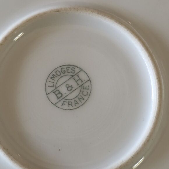 Limoges B&H Blakeman & Henderson Hand Painted Gold Rim Dish Woman Swan Cupid 12" - Picture 8 of 13